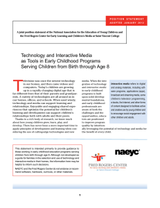 Technology and Interactive Media as Tools in Early Childhood