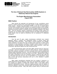 The Use of EGR to Reduce Emissions in Stationary Gas Engines