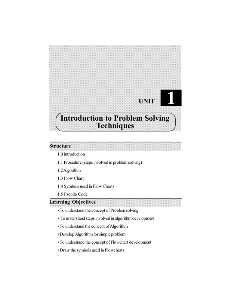 introduction to problem solving techniques pdf