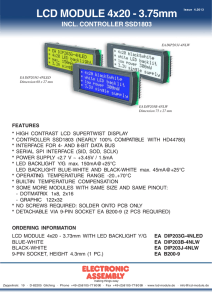 LCD MODULE 4x20 - 3.75mm