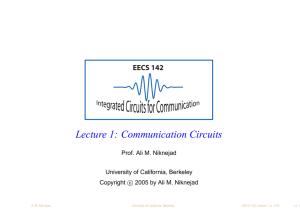 EECS 142 Lecture 1: Communication Circuits - RFIC