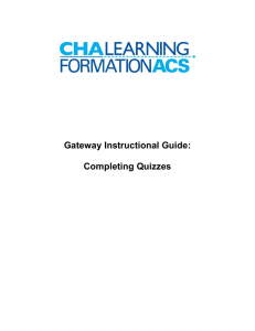 Gateway Instructional Guide: Completing Quizzes