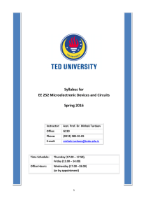Syllabus for EE 252 Microelectronic Devices and Circuits Spring 2016