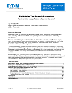 Right-Sizing Your Power Infrastructure