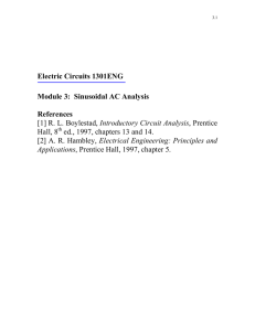 Sinusoidal AC Analysis References