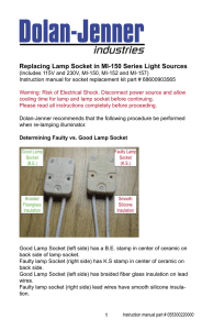 Replacing Lamp Socket in MI-150 Series Light