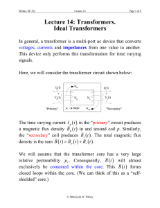 Lecture 14: Transformers. Ideal Transformers