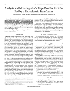 Analysis and Modeling of a Voltage Doubler Rectifier Fed by a