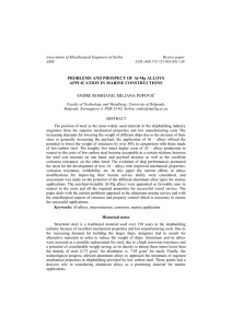 PROBLEMS AND PROSPECT OF Al-Mg ALLOYS APPLICATION IN