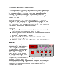 Description of a Function Generator Instrument A function generator