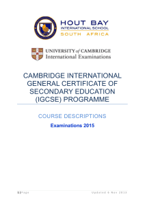cambridge international general certificate of secondary