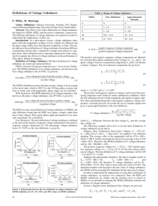 Definitions of voltage unbalance