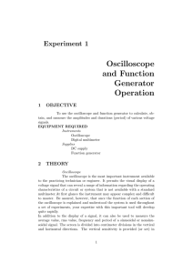 Oscilloscope and Function Generator Operation