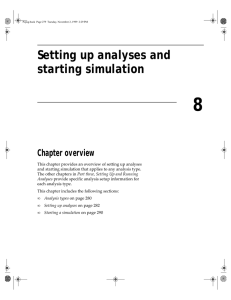Setting up analyses and starting simulation