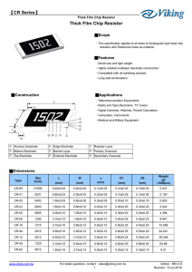 【CR Series】 Thick Film Chip Resistor
