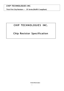 Approval Specification for Thick Film Chip Resistors