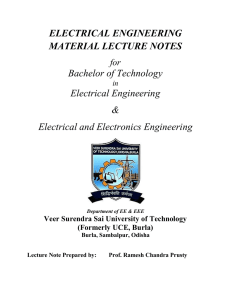 ELECTRICAL ENGINEERING MATERIAL LECTURE NOTES