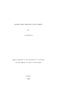 VARIABLE SPEED OPERATION OF WIND TURBINES D