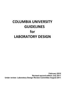 COLUMBIA UNIVERSITY GUIDELINES for LABORATORY DESIGN