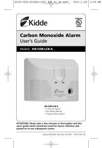 Carbon Monoxide Alarm User`s Guide