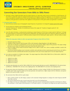 Converting Our Generators From 60Hz to 50Hz