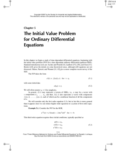 The Initial Value Problem for Ordinary Differential Equations