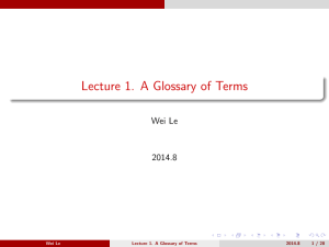 Lecture 1. A Glossary of Terms - Department of Computer Science