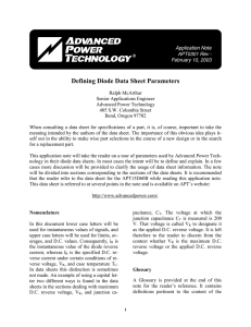 Defining Diode Data Sheet Parameters