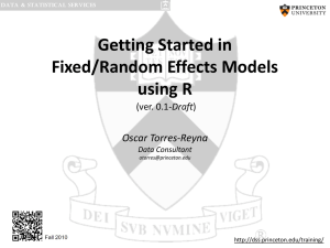 Getting Started in Fixed/Random Effects Models using R