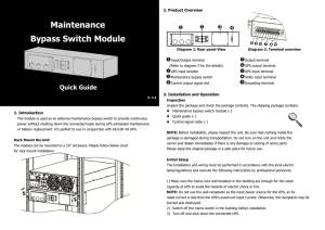 Maintenance Bypass Switch Module