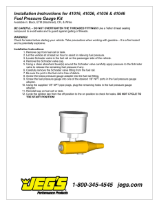 JEGS 41016 Fuel Pressure Gauge Adapter Installation Instructions