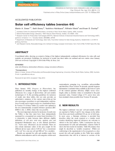 Solar cell efficiency tables (version 44)