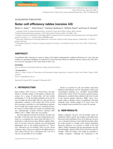 Solar cell efficiency tables (version 43)