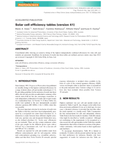 Solar cell efficiency tables (version 41)