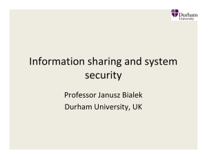 Information Sharing and System Security - Re