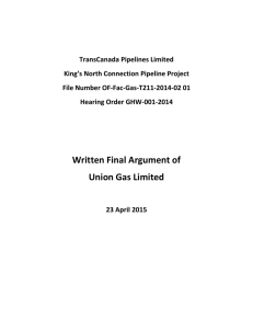 Written Final Argument of Union Gas Limited