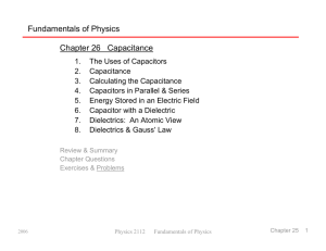 Fundamentals of Physics Chapter 26 Capacitance