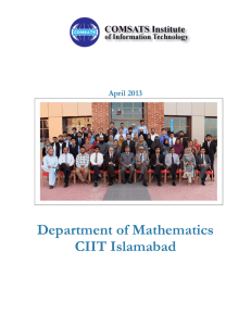 Department of Mathematics CIIT Islamabad