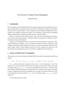 An Overview of Static Power Dissipation