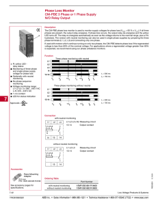 Phase Loss Monitor CM-PBE 3 Phase or 1 Phase Supply N