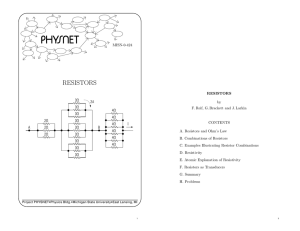 resistors - Project PHYSNET
