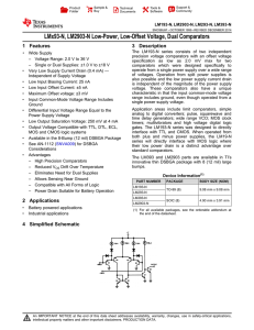 LM193/LM293/LM393/LM2903 Low Power Low Offset Voltage Dual