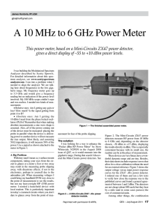 A 10 MHz to 6 GHz Power Meter