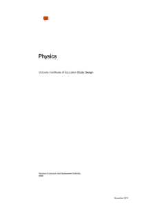 VCE Physics Study Design - Victorian Curriculum and Assessment