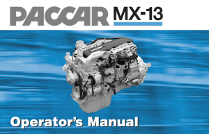 PACCAR MX-13 Engine Operator`s Manual - Y53-1181-1B1