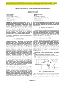 Selection of Copper vs. Aluminum Rotors for Induction Motors