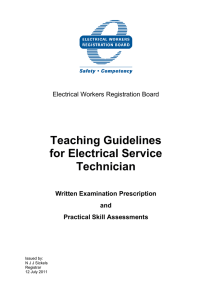 Teaching Guidelines for Electrical Service Technician