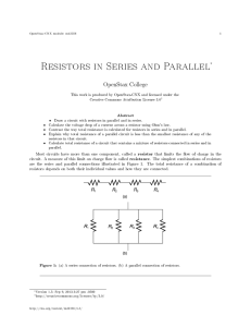 Resistors in Series and Parallel