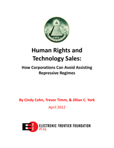 Human Rights and Technology Sales