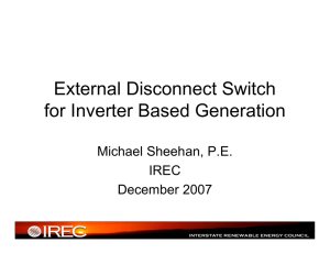 External Disconnect Switch - Solar America Board for Codes and
